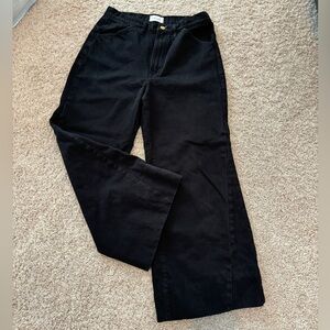 Frame Le Baggy Palazzo Jeans Womens  High Rise Wide Leg Black Size 28